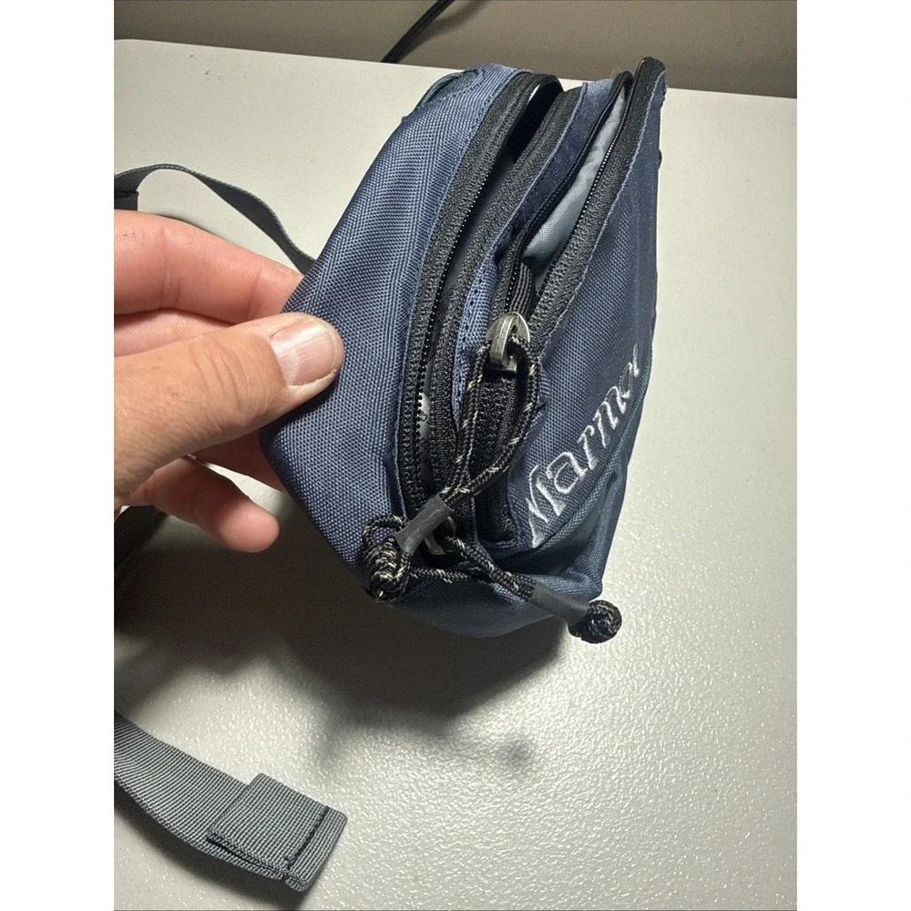 Marmot Waist Pack Multi Pocket Bag Lumbar Fanny Pack Bag Small Blue Two Zip